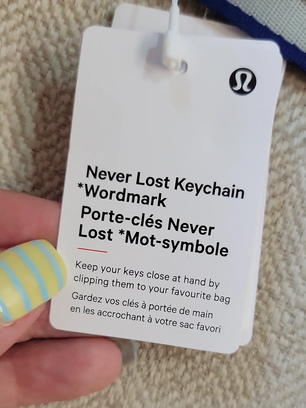 Lululemon Never Lost Keychain Strap in Clubhouse Blue Reflective